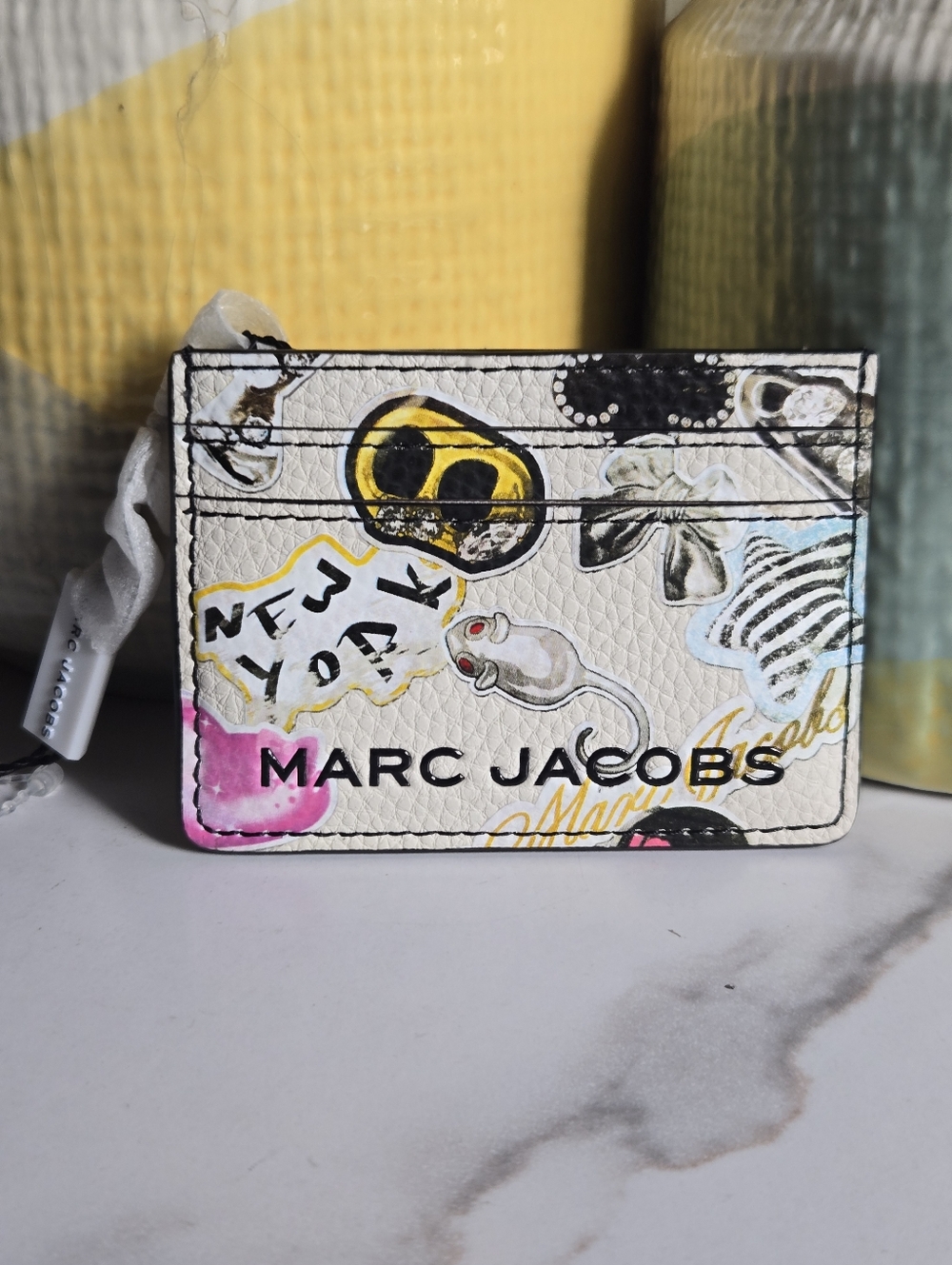NEW Marc Jacobs The Sticker Patch Leather Card Holder